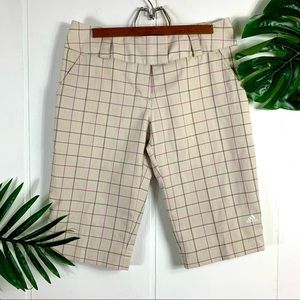 ADIDAS Mens Cream Plaid Golf Shorts Size 4